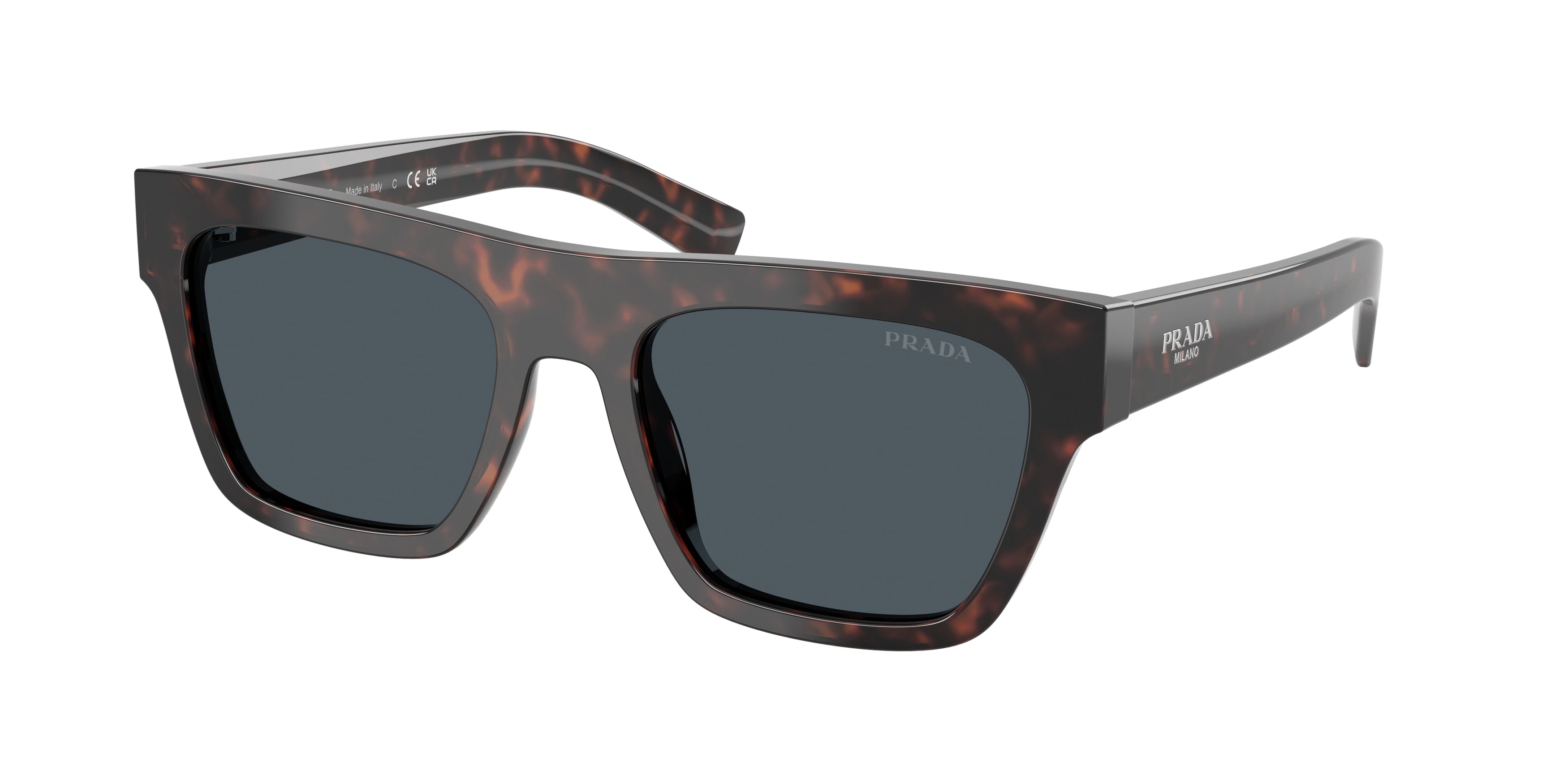Prada PRC03SF Rectangle Sunglasses for Men — Free Shipping - 55-140-18 / 17N70B-Root Havana