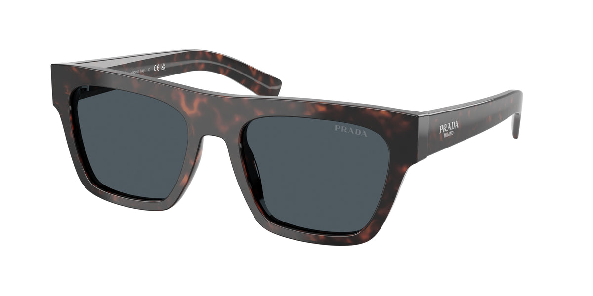 Prada PRC03S Rectangle Sunglasses for Men — Free Shipping - 54-140-19 / 17N70B-Root Havana
