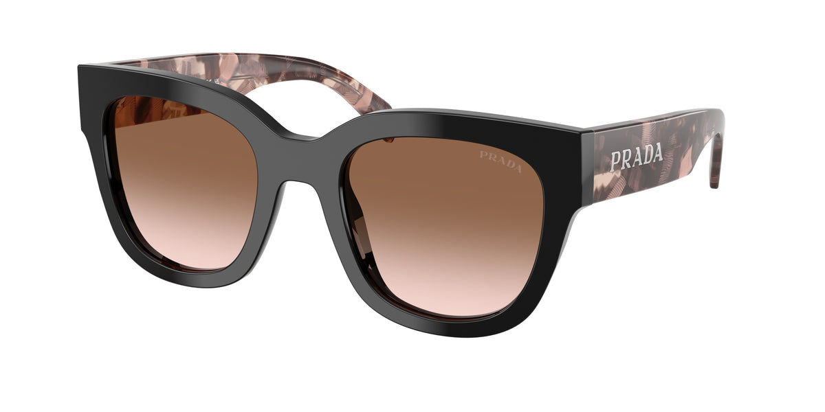 Prada PRC04S Square Sunglasses for Women — Free Shipping - 52-145-22 / 28F90P-Black
