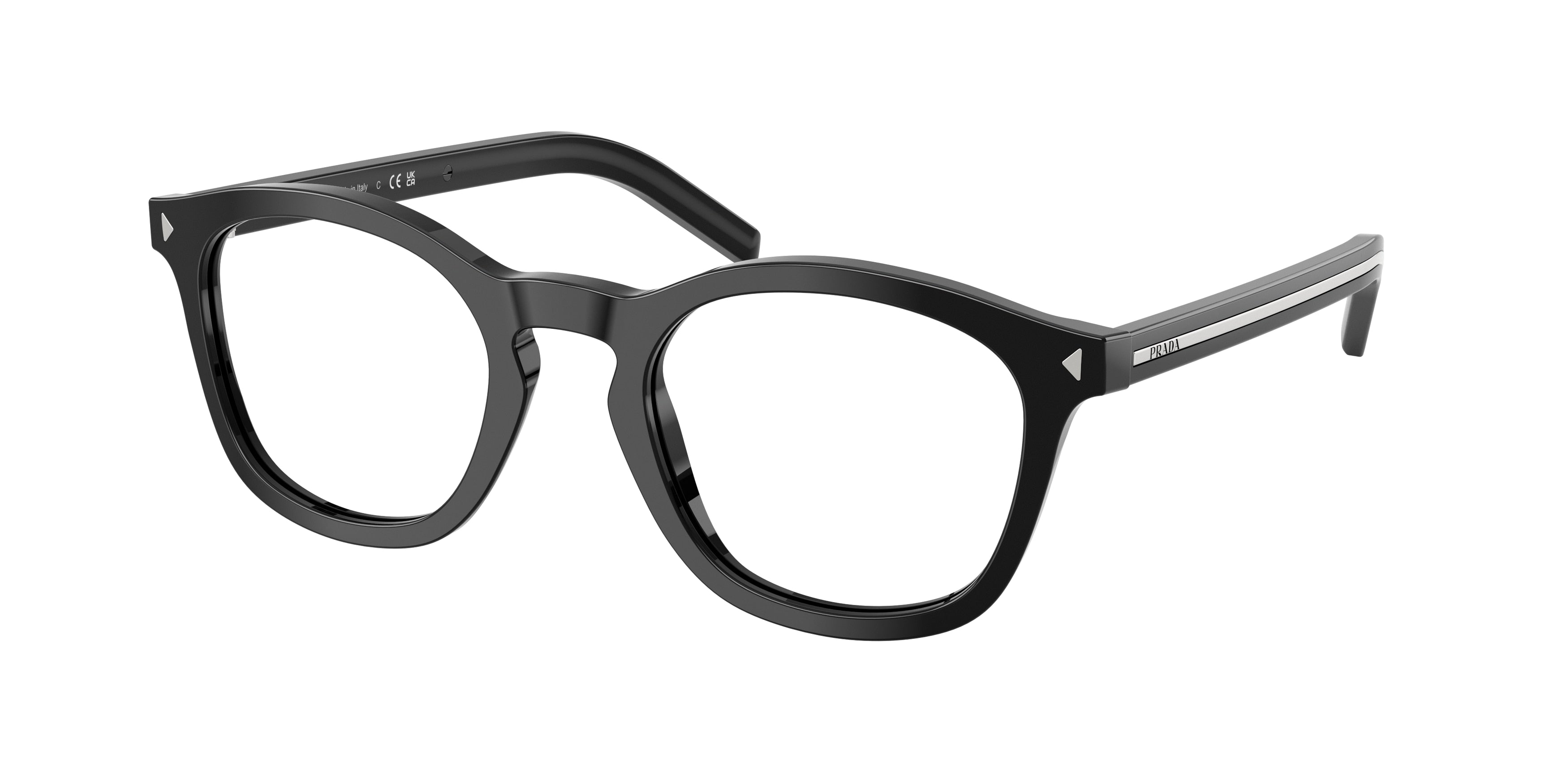 Prada PRC04V Pillow Eyeglasses for Men — Free Shipping - 49-145-22 / 16K1O1-Black