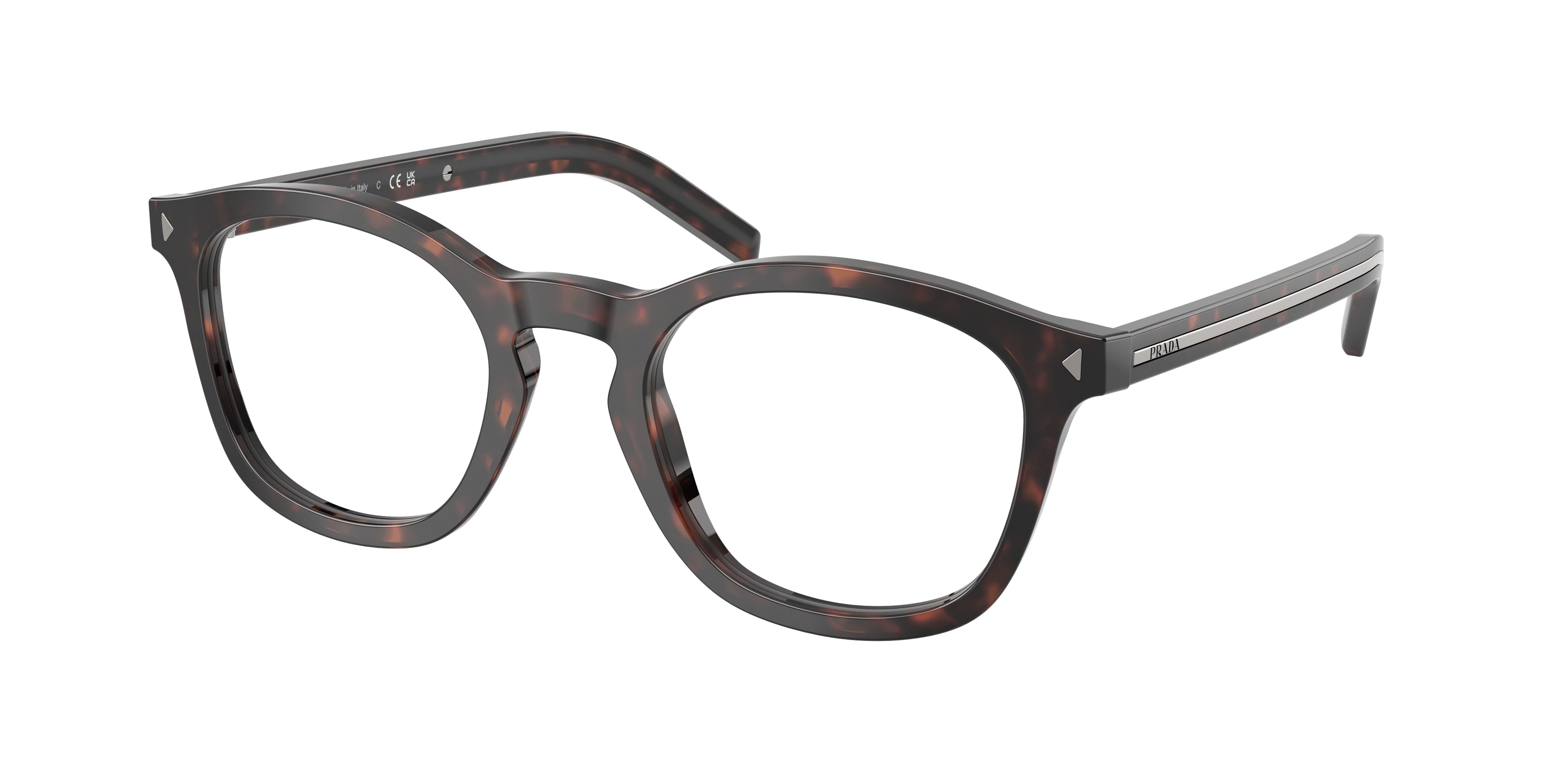 Prada PRC04V Pillow Eyeglasses for Men — Free Shipping - 49-145-22 / 17N1O1-Root Tortoise