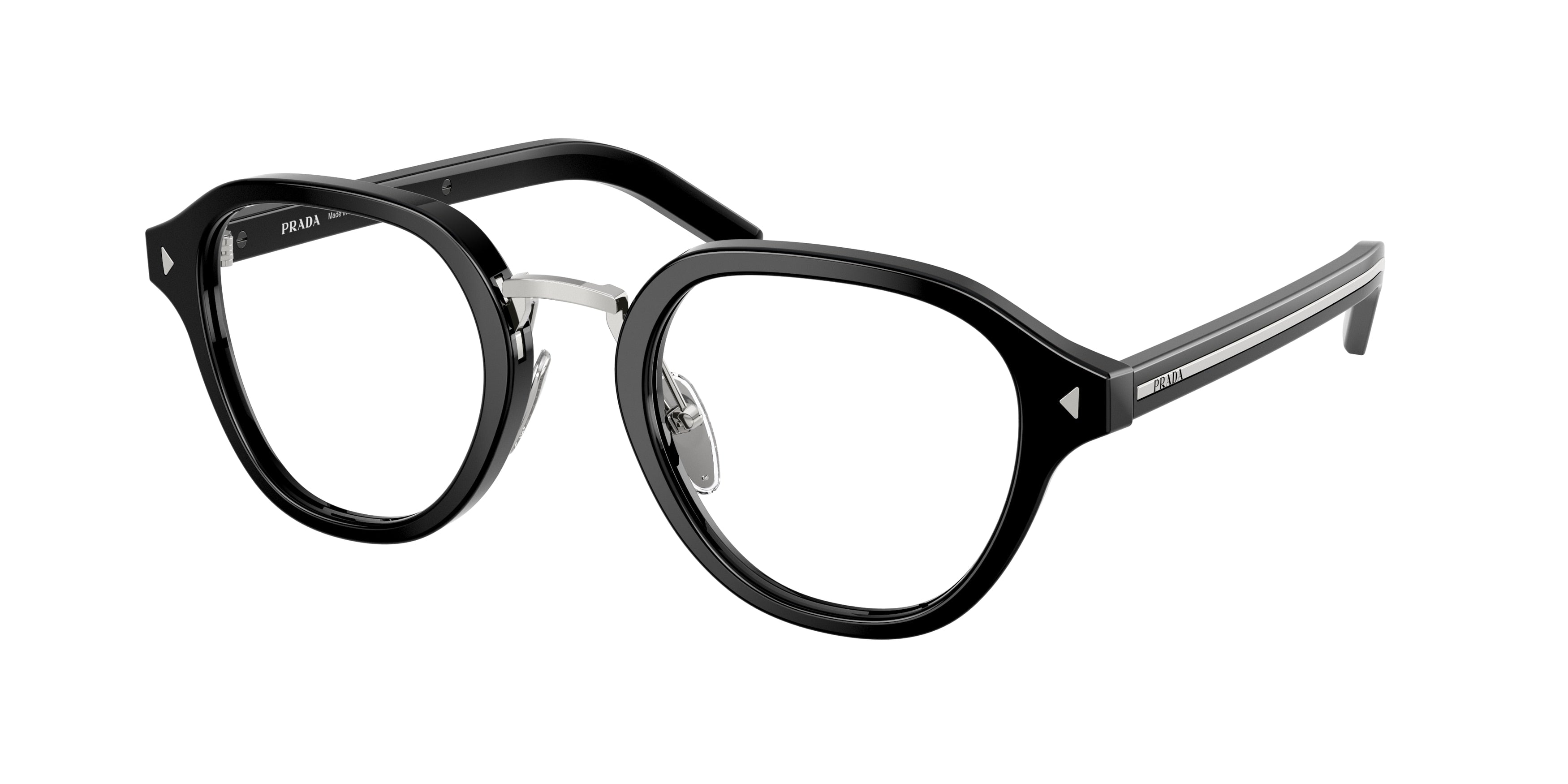 Prada PRC05V Phantos Eyeglasses for Men — Free Shipping - 48-145-23 / 16K1O1-Black