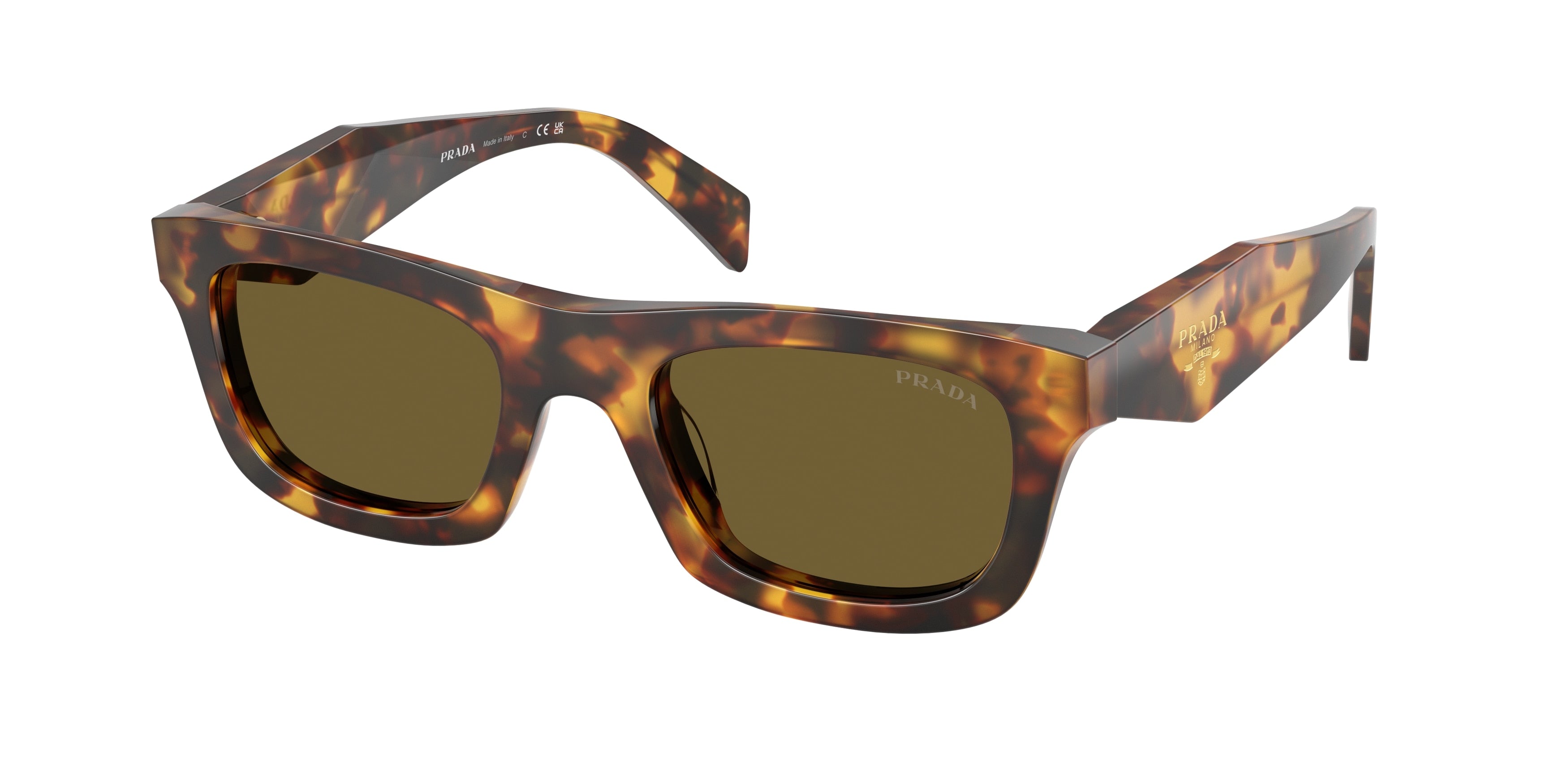 Prada PRC06SF Pillow Sunglasses for Women — Free Shipping - 53-145-18 / 14L09Z-Honey Tortoise