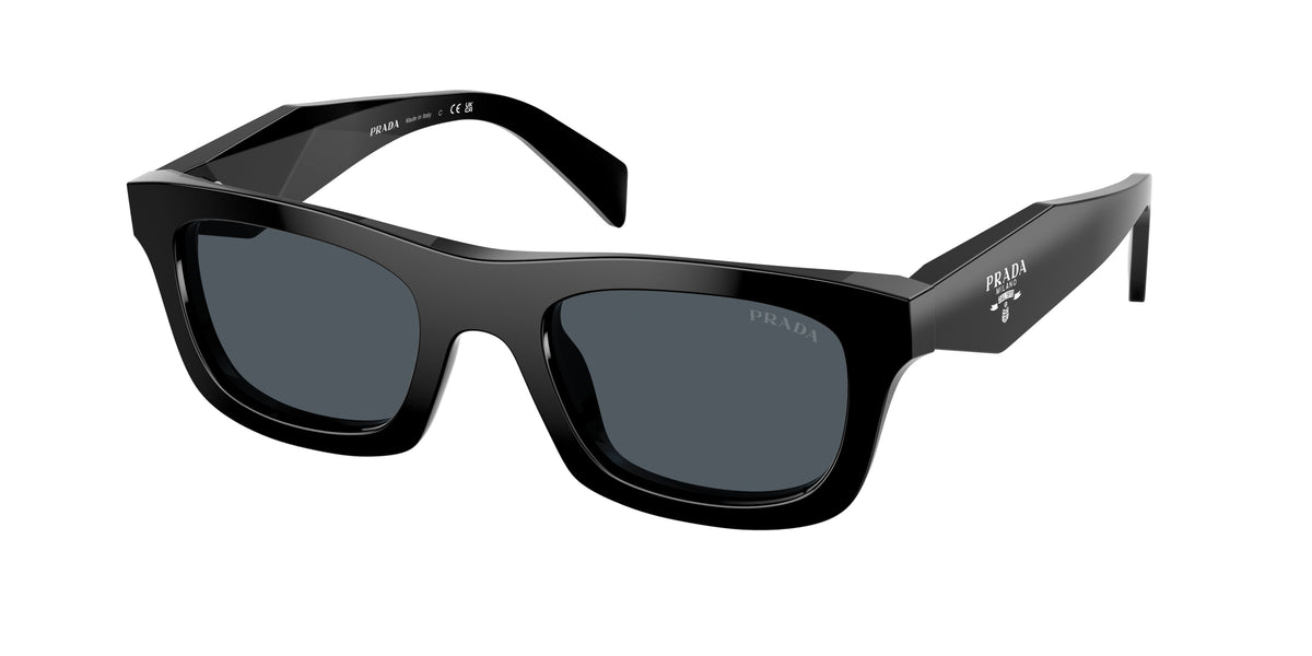 Prada PRC06SF Pillow Sunglasses for Women — Free Shipping - 53-145-18 / 16K70B-Black