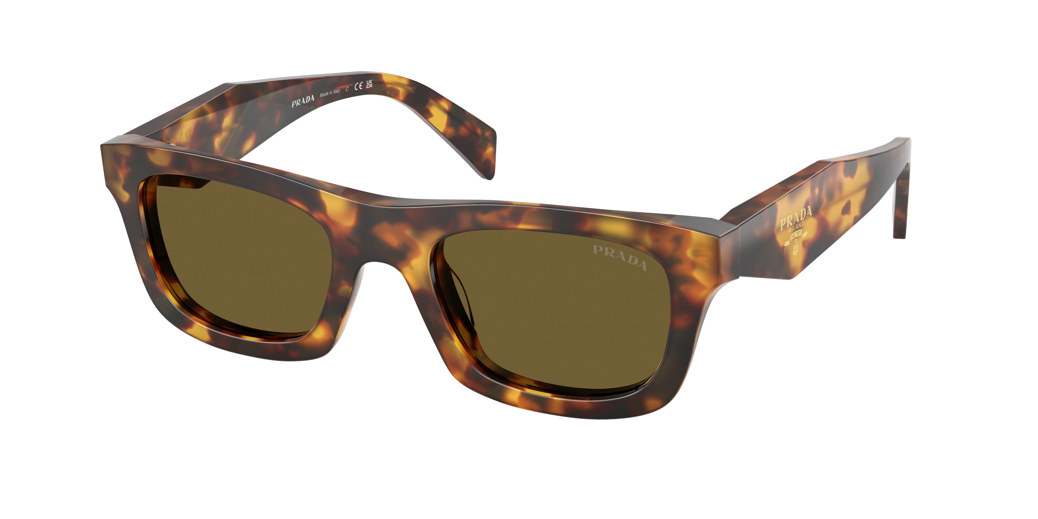 Prada PRC06S Pillow Sunglasses for Women — Free Shipping - 49-145-21 / 14L09Z-Honey Tortoise