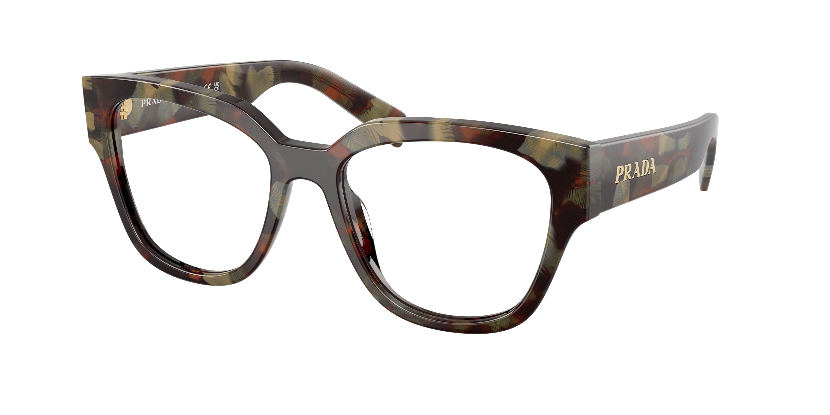 Prada PRC06V Oval Eyeglasses for Women — Free Shipping - 52-140-18 / 22F1O1-Woods Tortoise