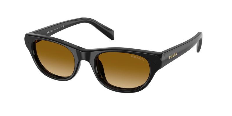 Prada PRC08SF Cat Eye Sunglasses  16K10X-Black 52-145-19 - Color Map Black