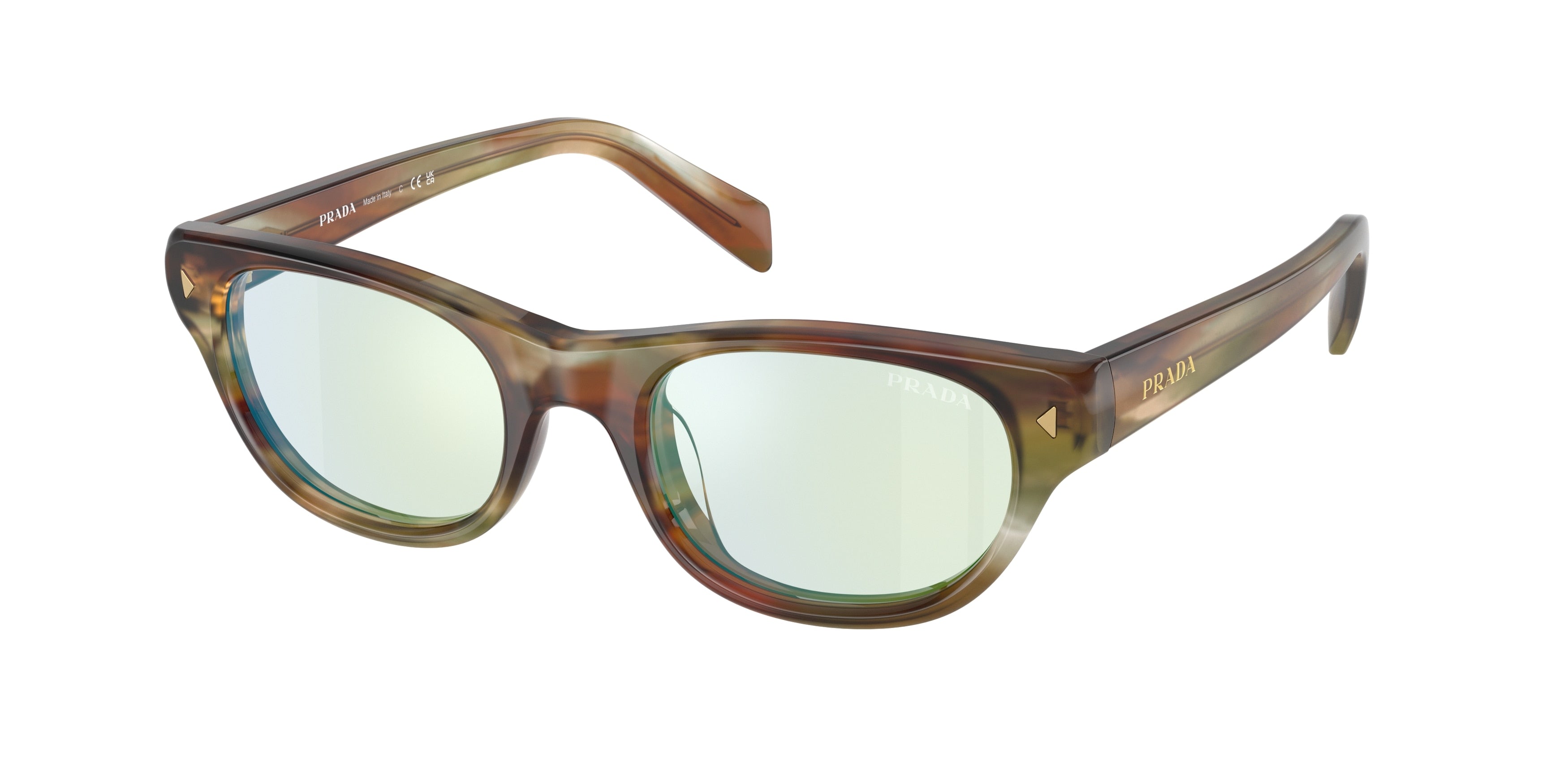 Prada PRC08S Cat Eye Sunglasses  27J20X-Striped Fall 50-145-20 - Color Map Brown