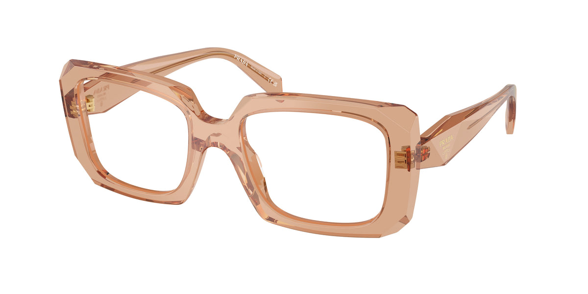 Prada PRC09V Pillow Eyeglasses for Women — Free Shipping - 51-145-19 / 20H1O1-Transparent Chocolate