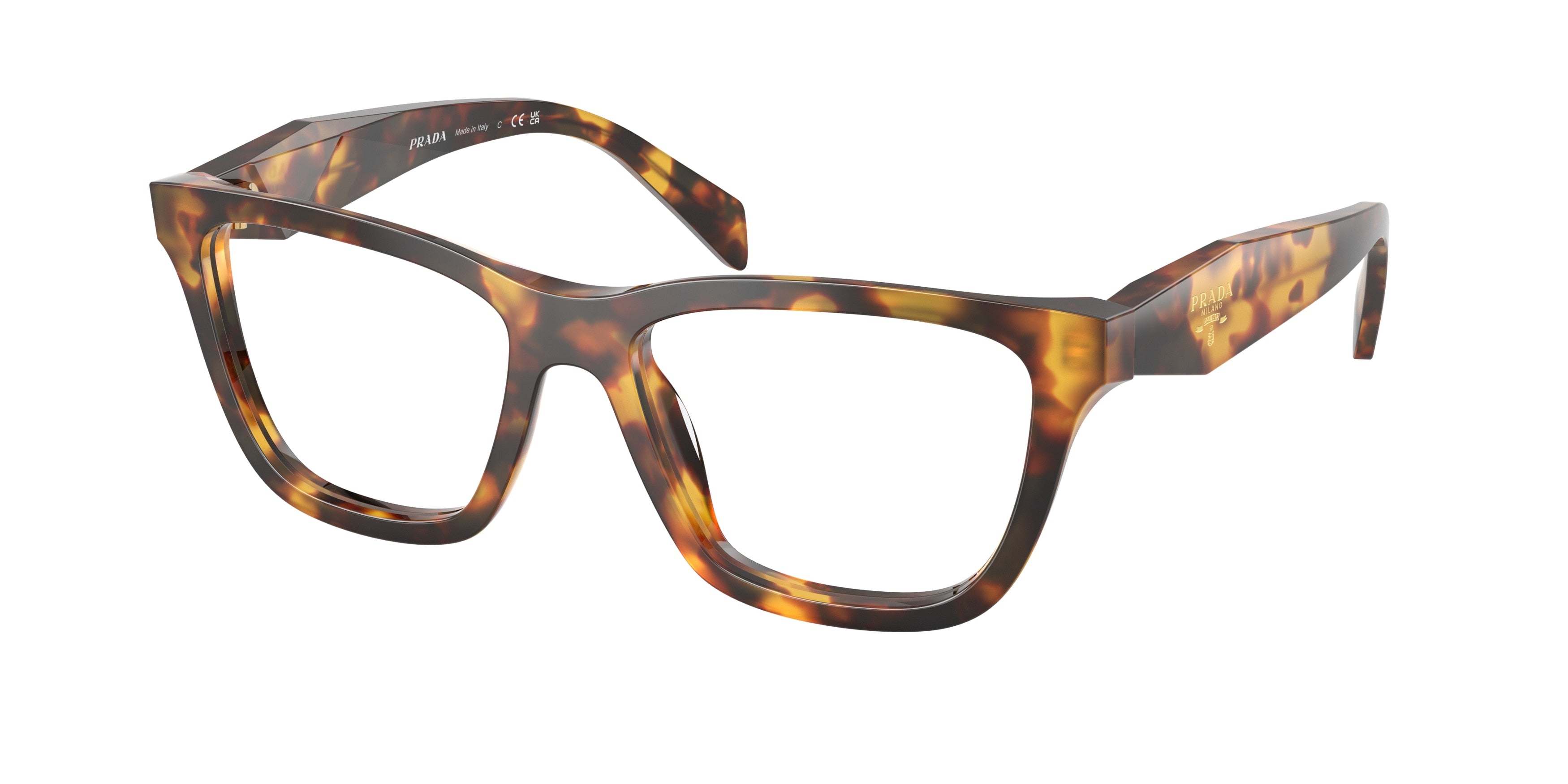 Prada PRC10V Butterfly Eyeglasses for Women — Free Shipping - 52-145-17 / 14L1O1-Honey Tortoise