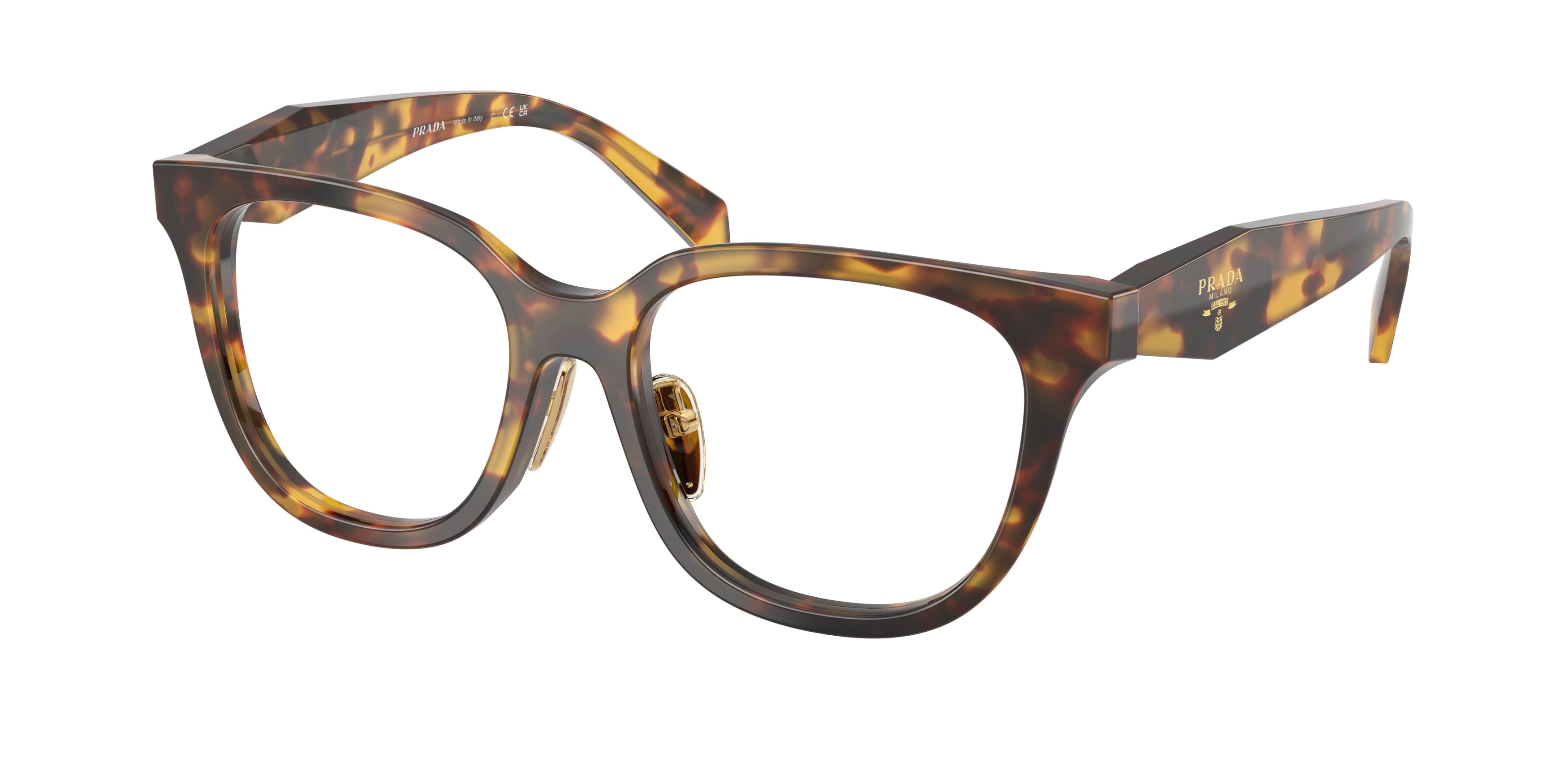 Prada PRC11VF Butterfly Eyeglasses for Women — Free Shipping - 53-145-17 / 14L1O1-Honey Tortoise