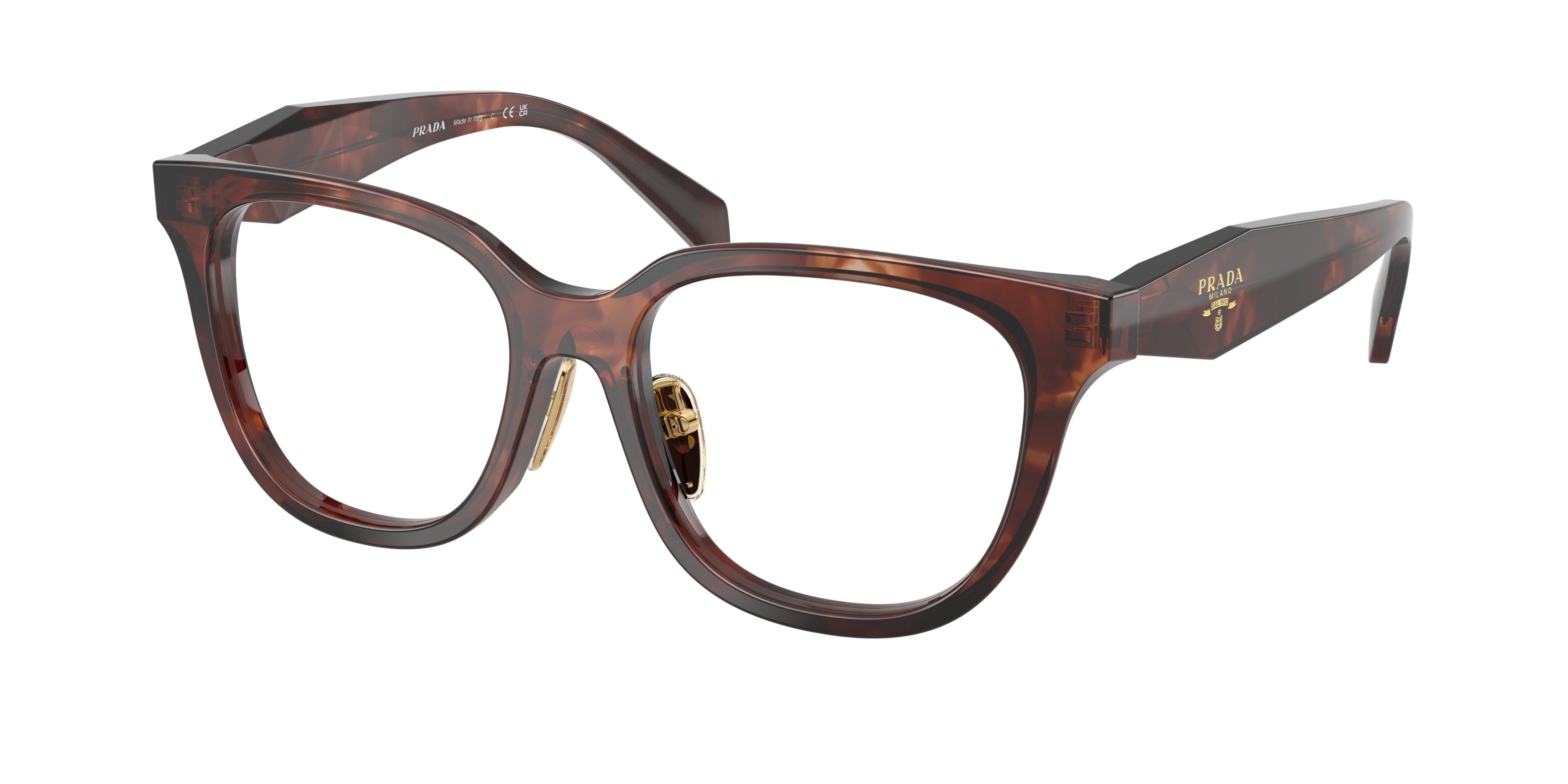 Prada PRC11VF Butterfly Eyeglasses for Women — Free Shipping - 53-145-17 / 14P1O1-Caramel Tortoise