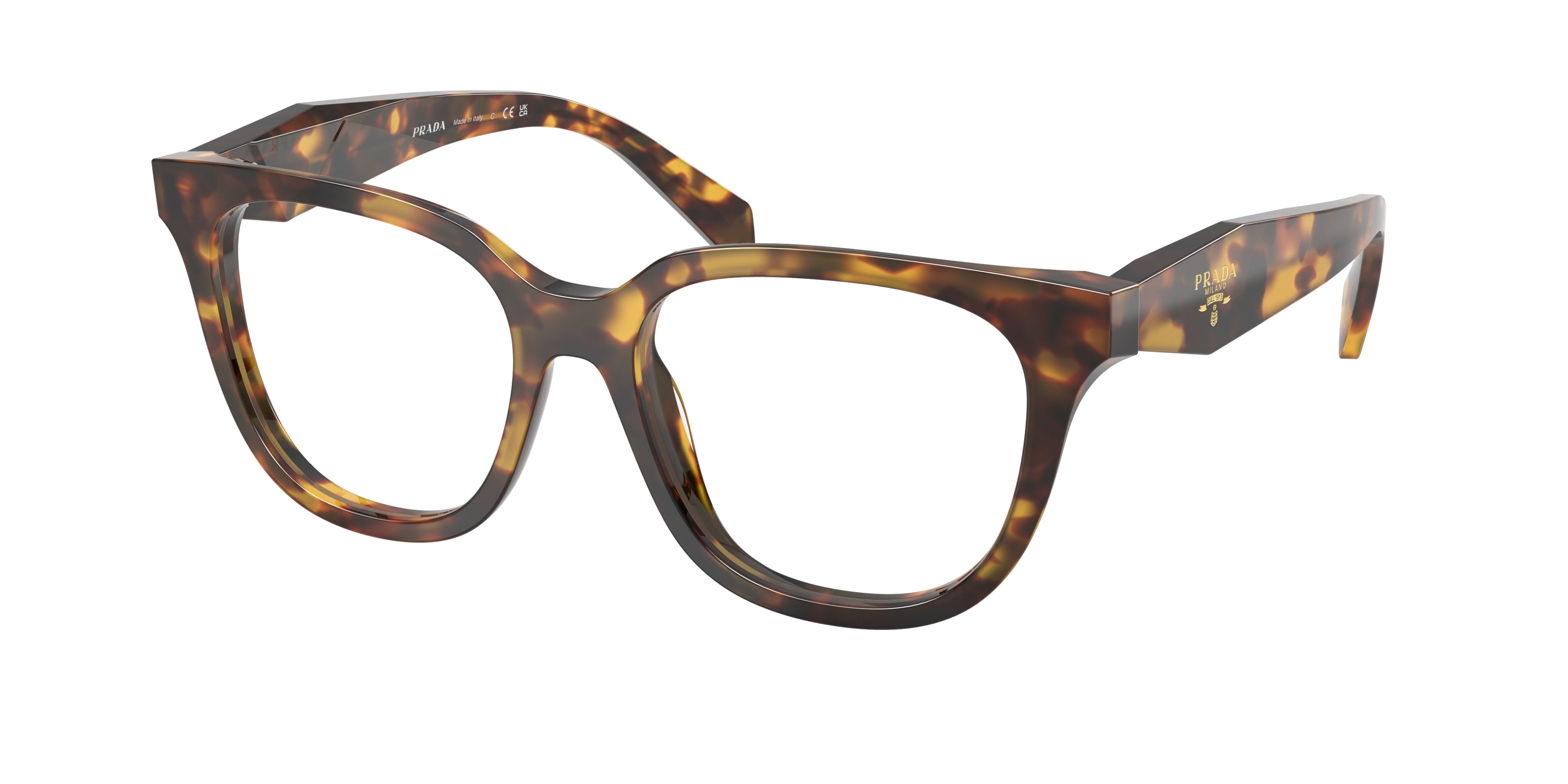 Prada PRC11V Butterfly Eyeglasses for Women — Free Shipping - 51-145-17 / 14L1O1-Honey Tortoise