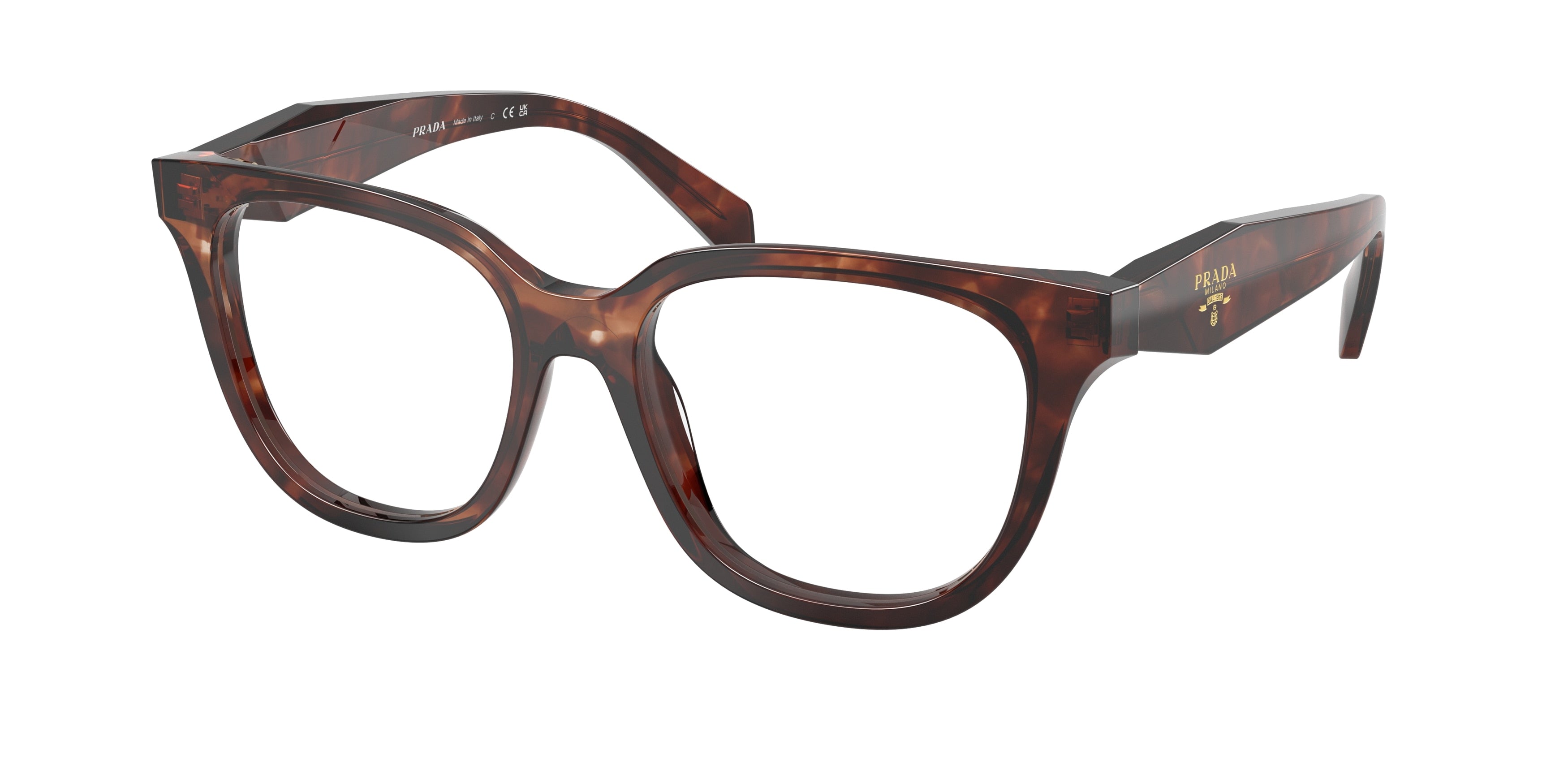 Prada PRC11V Butterfly Eyeglasses for Women — Free Shipping - 51-145-17 / 14P1O1-Caramel Tortoise