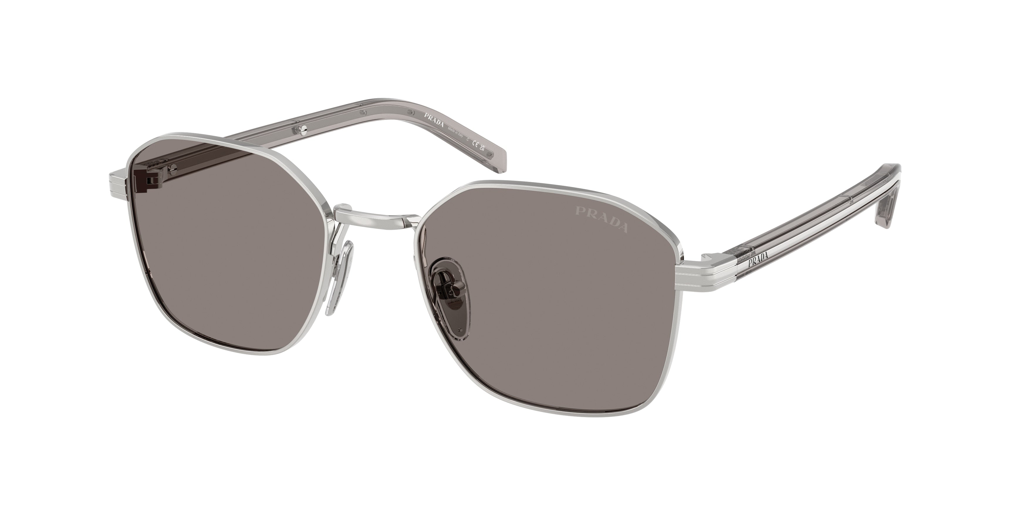 Prada PRC50S Square Sunglasses for Men — Free Shipping - 51-145-20 / 1BC80Q-Silver