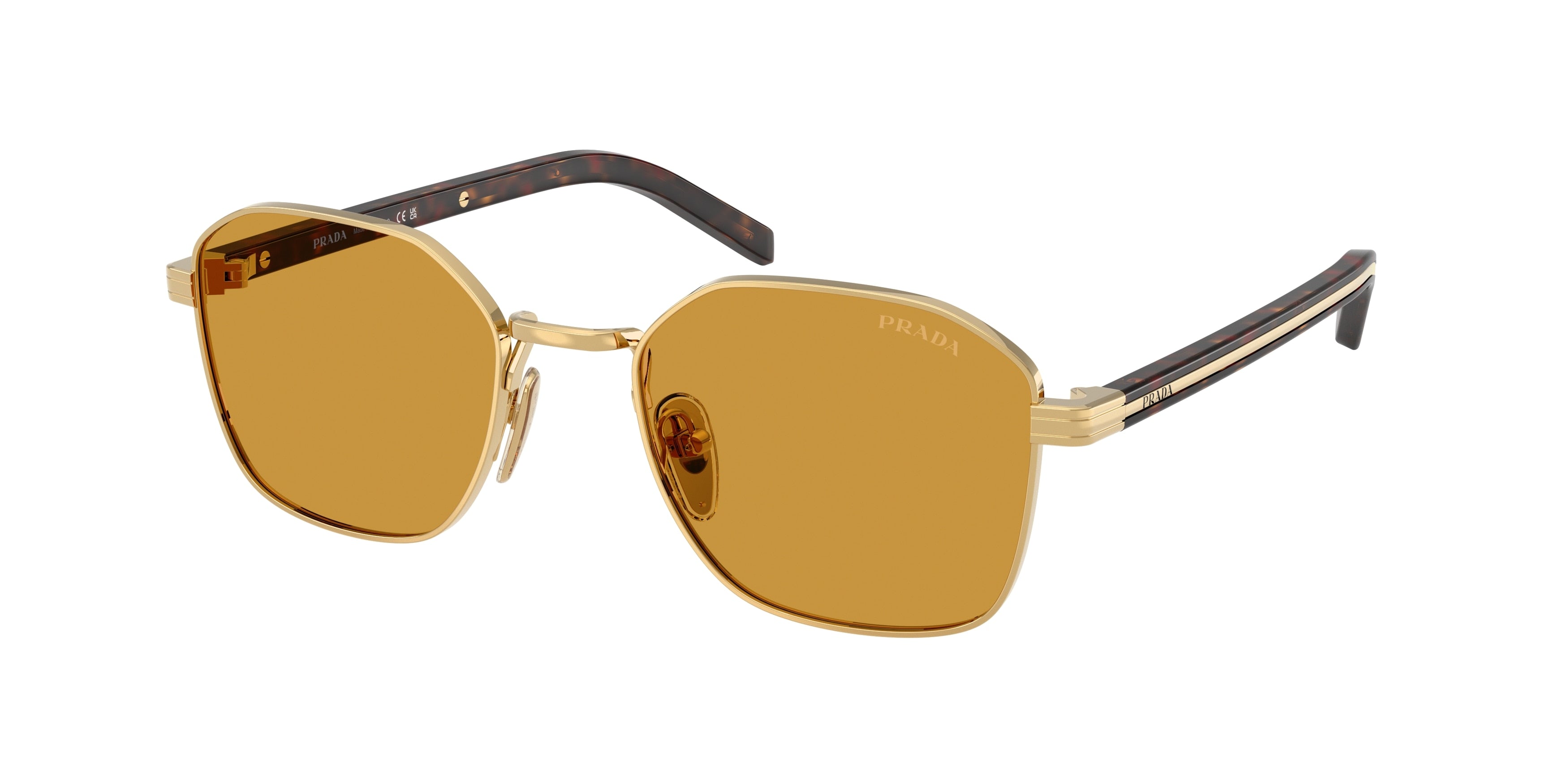Prada PRC50S Square Sunglasses for Men — Free Shipping - 51-145-20 / 5AK50P-Gold