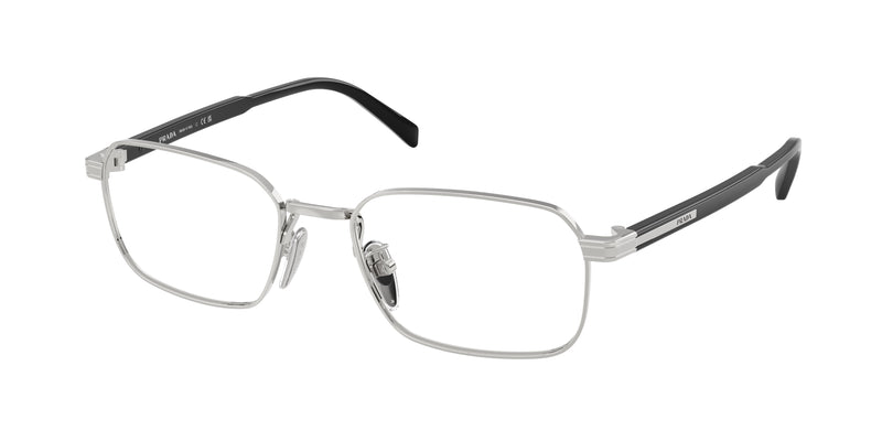 Prada PRC50VD Pillow Eyeglasses for Men — Free Shipping - 55-145-19 / 1BC1O1-Silver