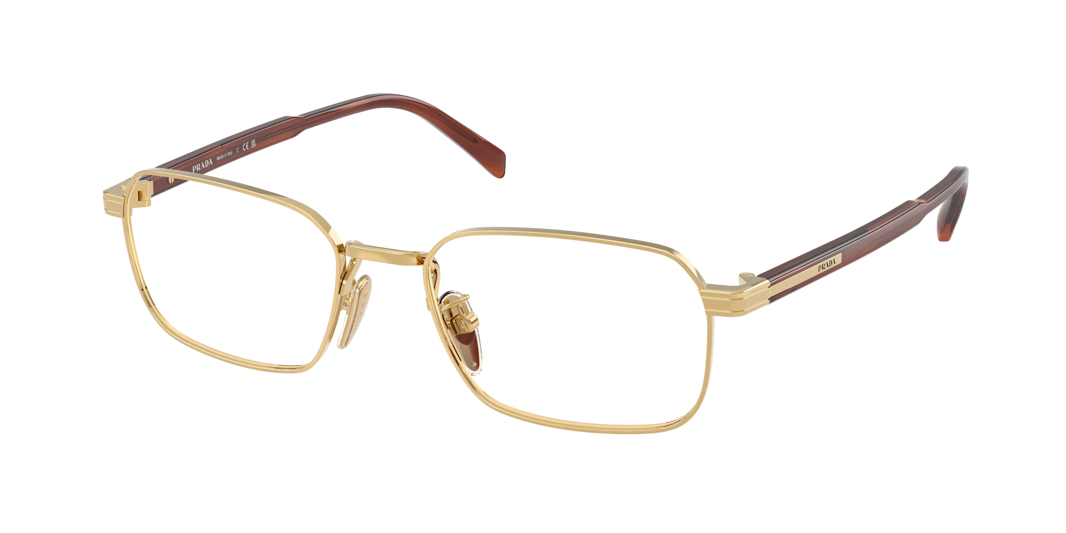 Prada PRC50VD Pillow Eyeglasses for Men — Free Shipping - 55-145-19 / 5AK1O1-Gold