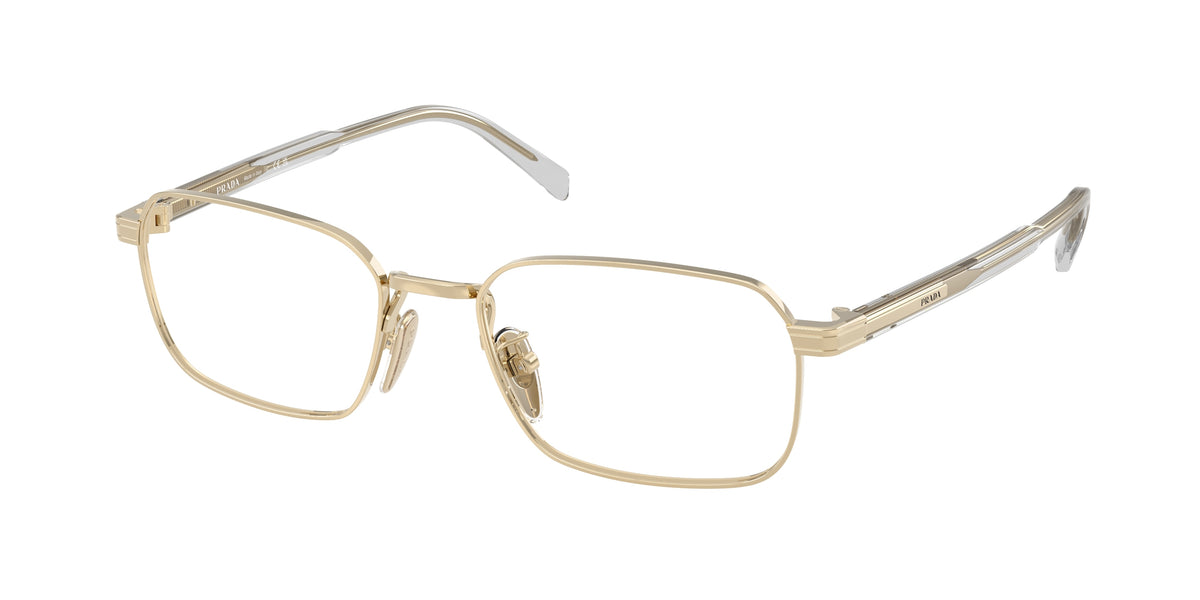 Prada PRC50VD Pillow Eyeglasses for Men — Free Shipping - 55-145-19 / ZVN1O1-Pale Gold