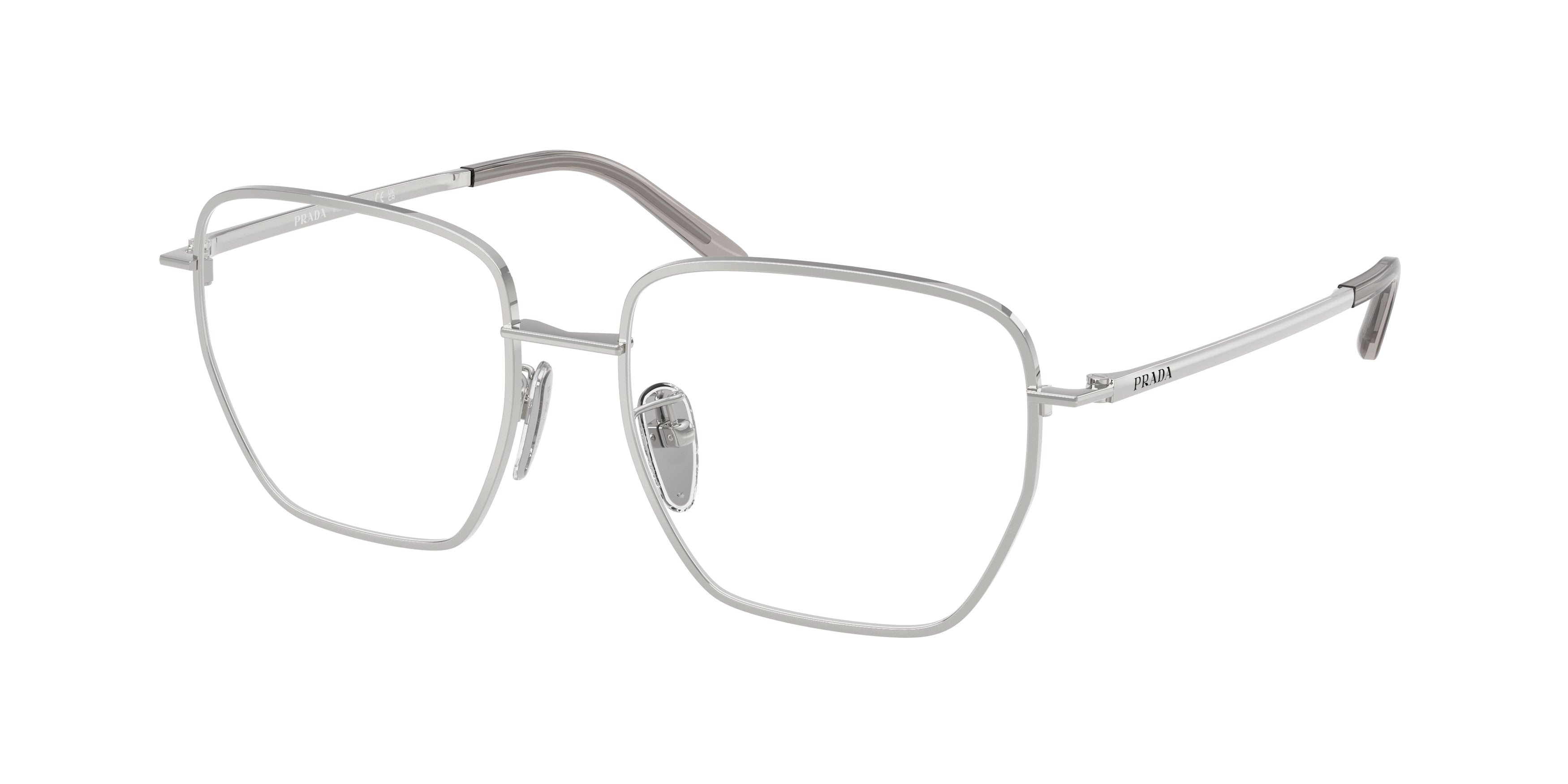 Prada PRC51VD Square Eyeglasses for Women — Free Shipping - 52-145-17 / 1BC1O1-Silver