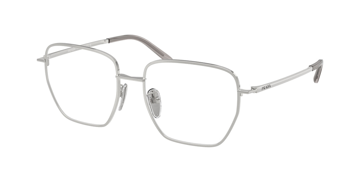 Prada PRC51VD Square Eyeglasses for Women — Free Shipping - 54-145-17 / 1BC1O1-Silver