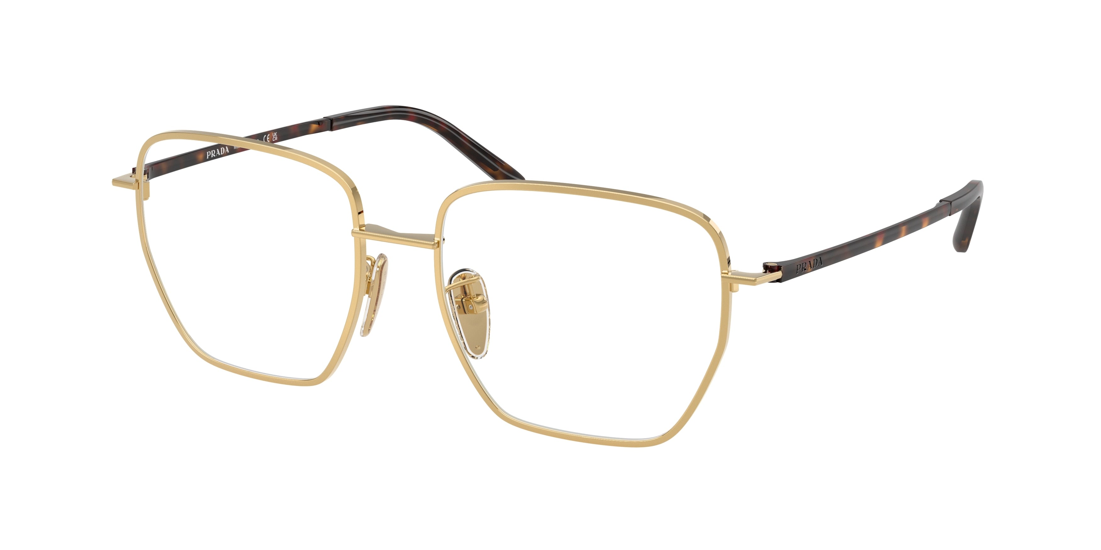Prada PRC51VD Square Eyeglasses for Women — Free Shipping - 52-145-17 / 5AK1O1-Gold