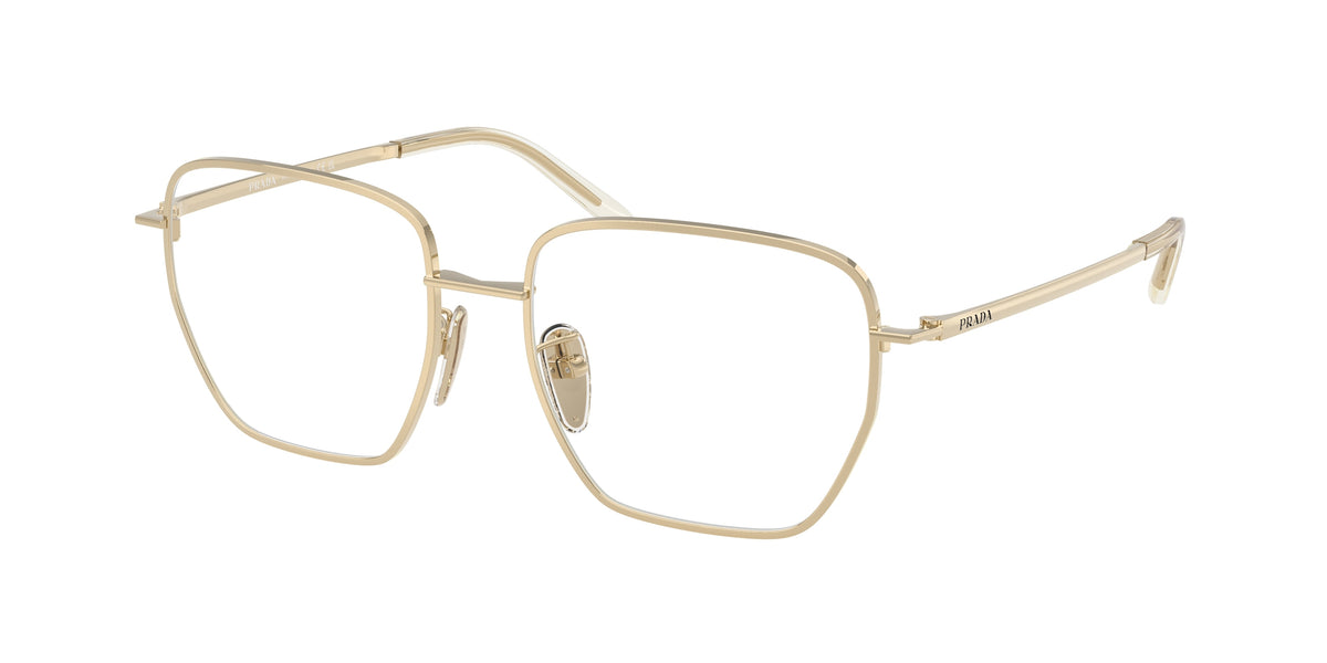 Prada PRC51VD Square Eyeglasses for Women — Free Shipping - 52-145-17 / ZVN1O1-Pale Gold