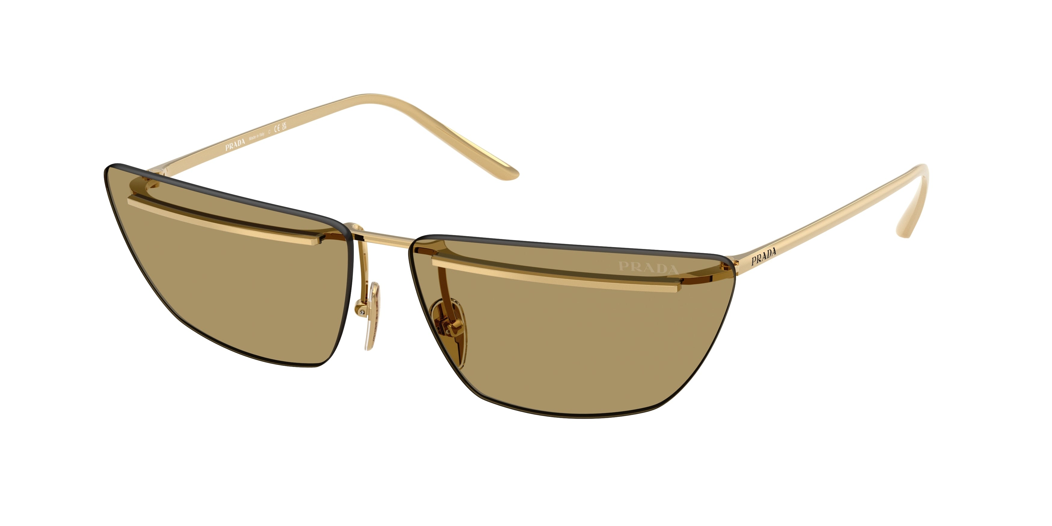 Prada PRC52S Butterfly Sunglasses for Women — Free Shipping - 64-145-13 / 5AK70G-Gold