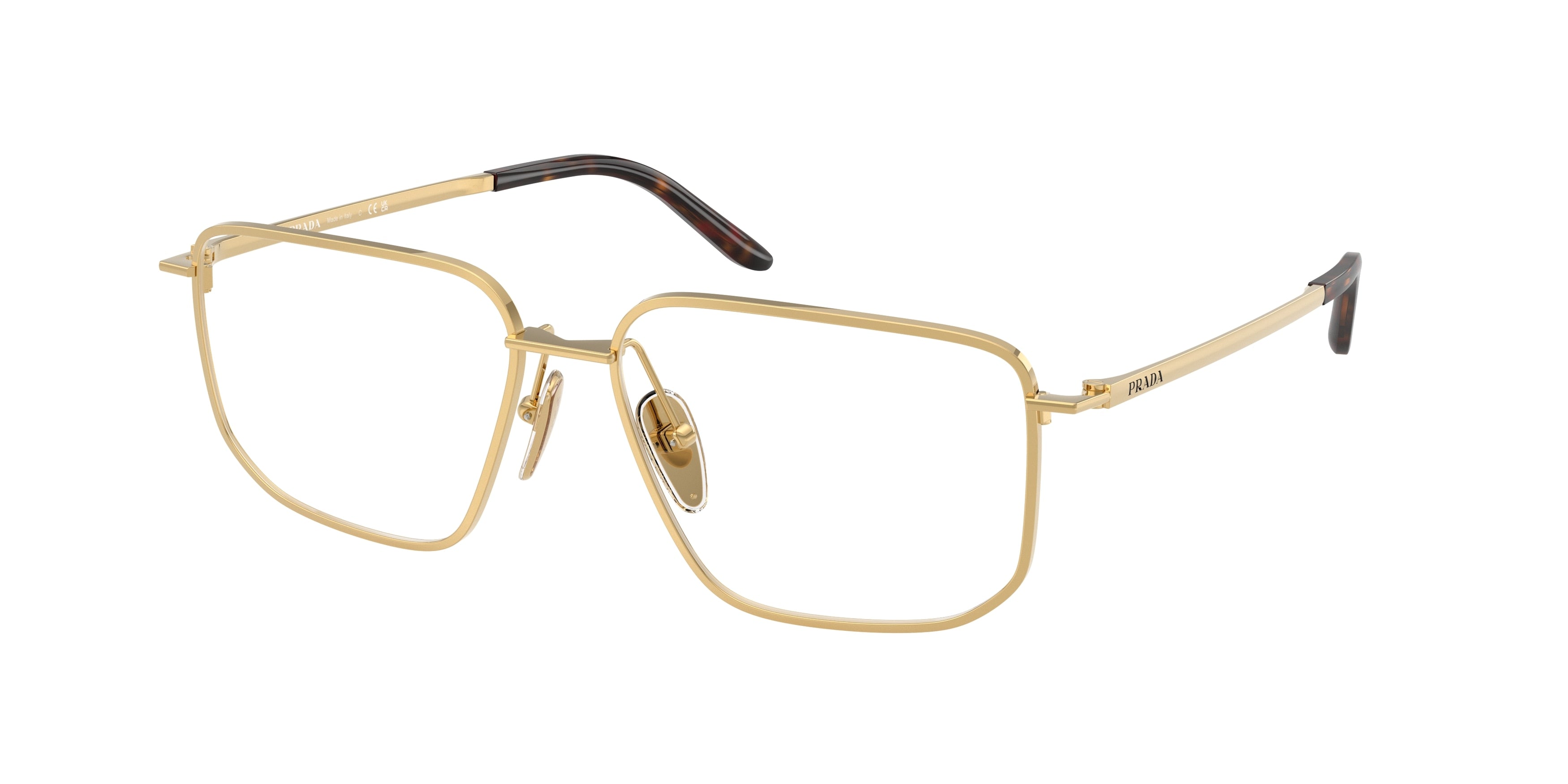 Prada PRC52V Rectangle Eyeglasses for Women — Free Shipping - 53-145-15 / 5AK1O1-Gold