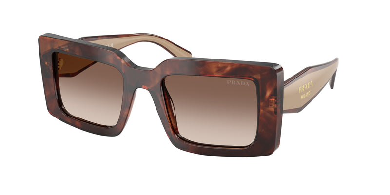 Prada PRD01SF Rectangle Sunglasses  00K10S-Caramel Tortoise 53-140-19 - Color Map Tortoise