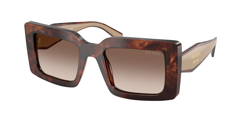 Prada PRD01S Rectangle Sunglasses  00K10S-Caramel Tortoise 52-140-21 - Color Map Tortoise