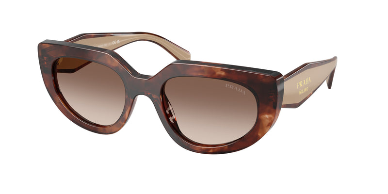 Prada PRD02SF Oval Sunglasses  00K10S-Caramel Tortoise 54-140-18 - Color Map Tortoise