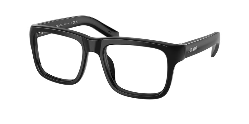 Prada PRD02VF Rectangle Eyeglasses  16K1O1-Black 55-140-17 - Color Map Black