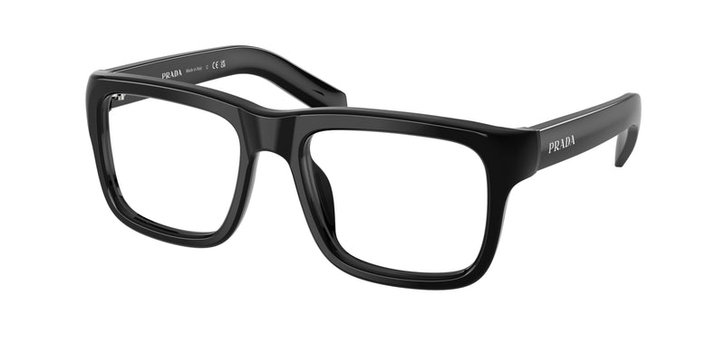 Prada PRD02V Rectangle Eyeglasses  16K1O1-Black 54-140-19 - Color Map Black
