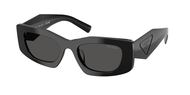 Prada PRD03SD Rectangle Sunglasses  16K08Z-Black 51-145-20 - Color Map Black