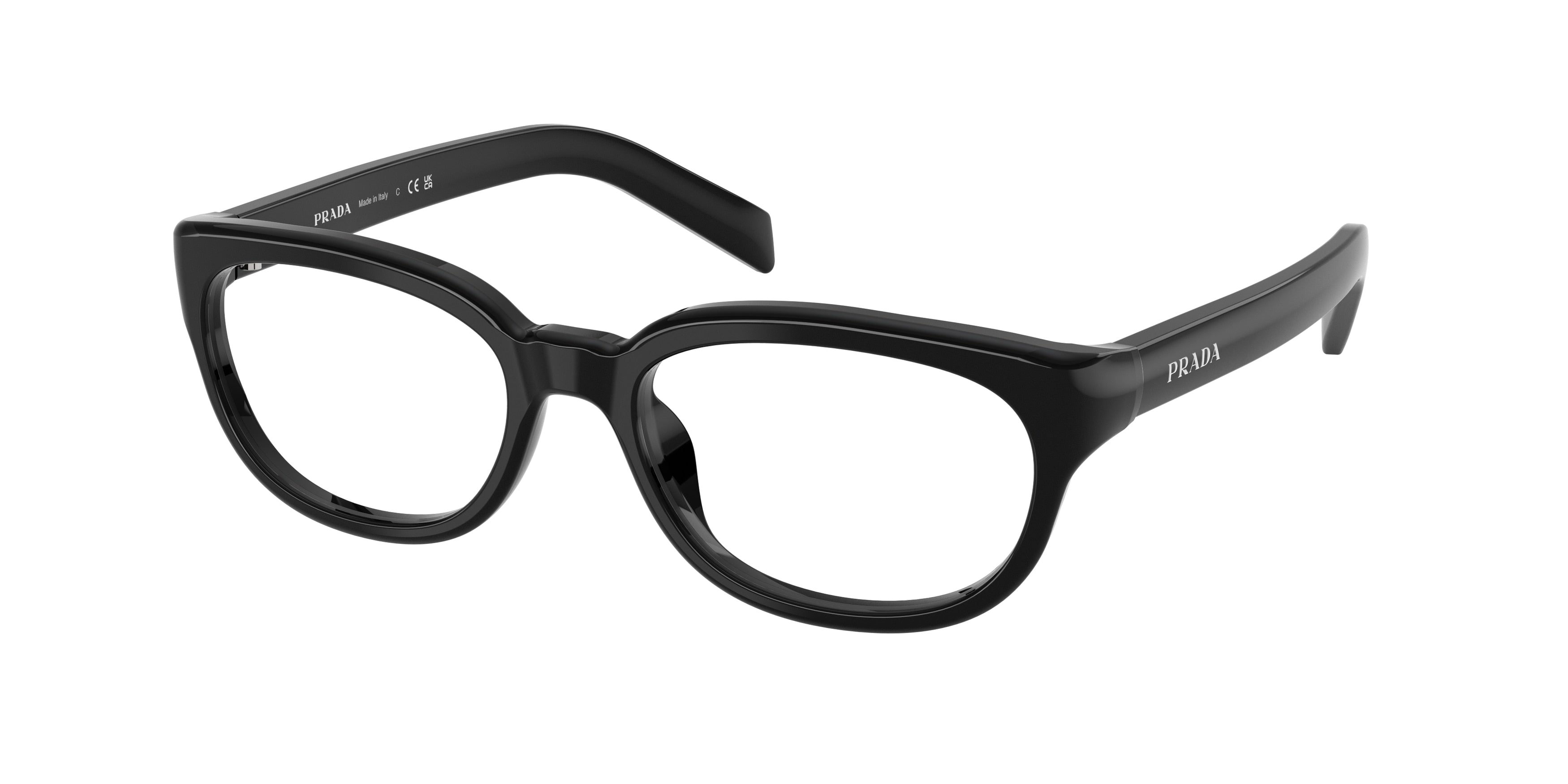 Prada PRD03VU Phantos Eyeglasses  16K1O1-Black 54-140-18 - Color Map Black