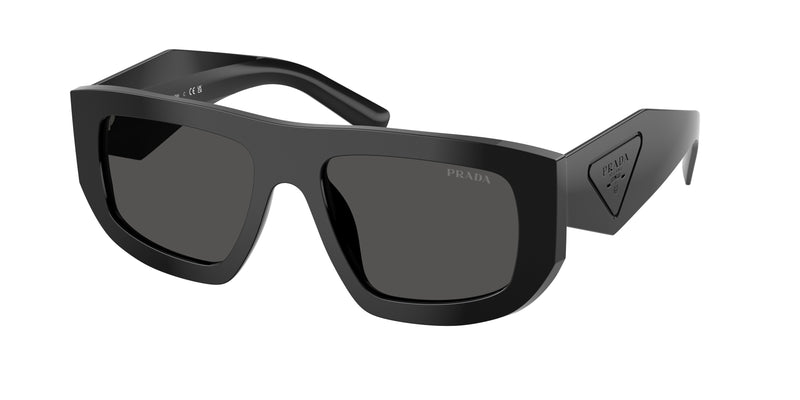 Prada PRD04SU Irregular Sunglasses  16K08Z-Black 53-145-18 - Color Map Black