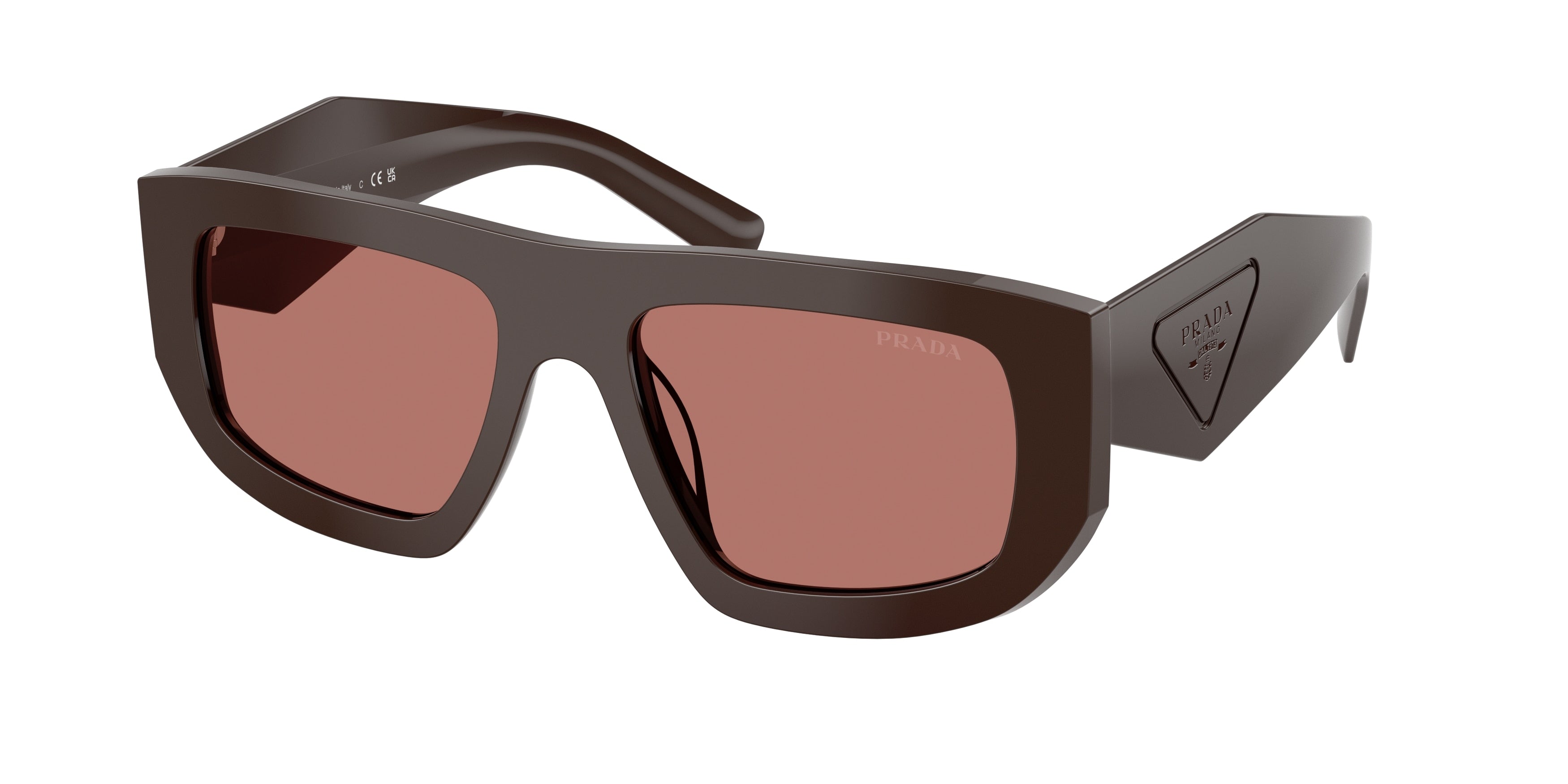 Prada PRD04SU Irregular Sunglasses  27I80W-Cigar 53-145-18 - Color Map Brown