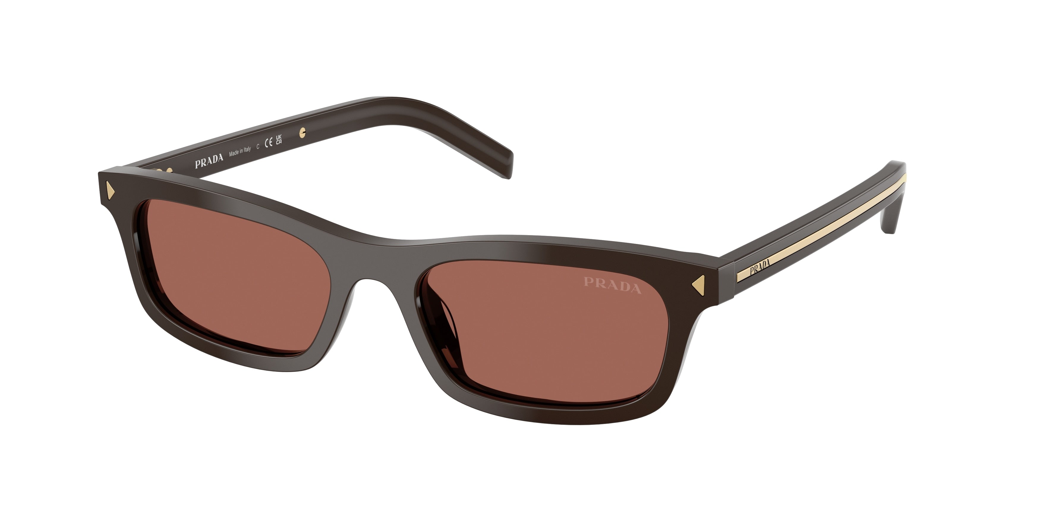 Prada PRD05S Pillow Sunglasses  27I20W-Cigar 52-145-18 - Color Map Brown