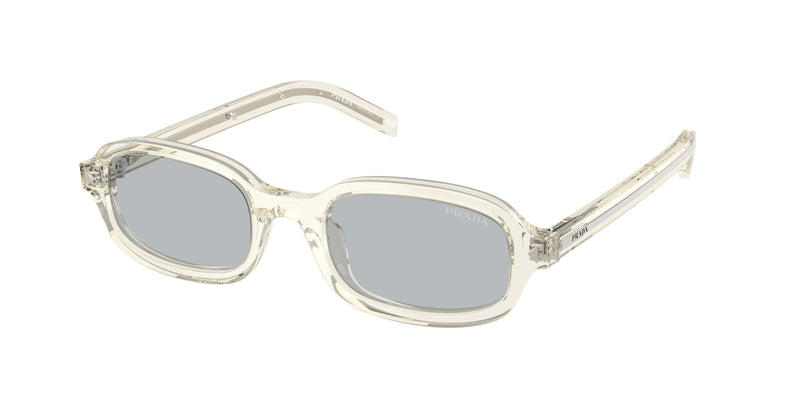 Prada PRD06S Oval Sunglasses  12X40W-Transparent Champagne 50-145-20 - Color Map Brown
