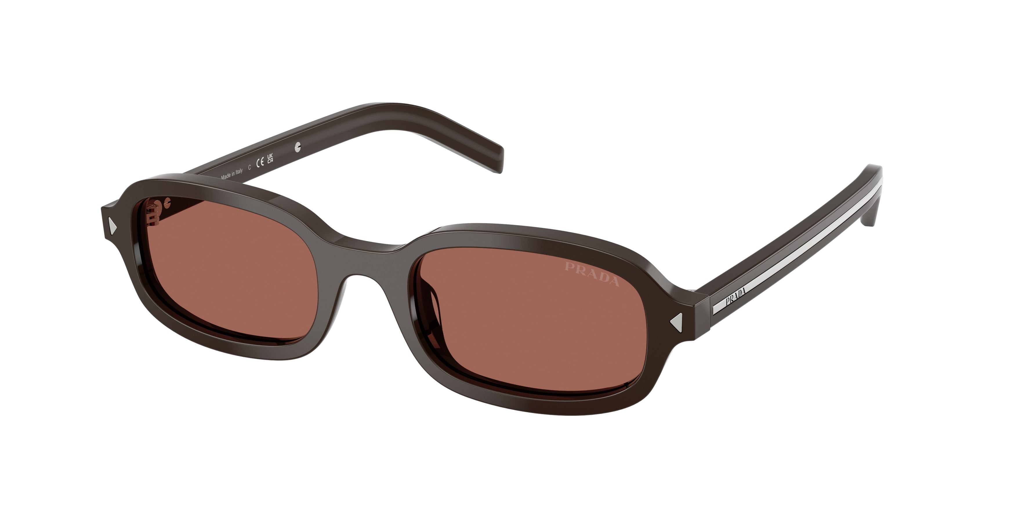 Prada PRD06S Oval Sunglasses  27I20W-Cigar 50-145-20 - Color Map Brown