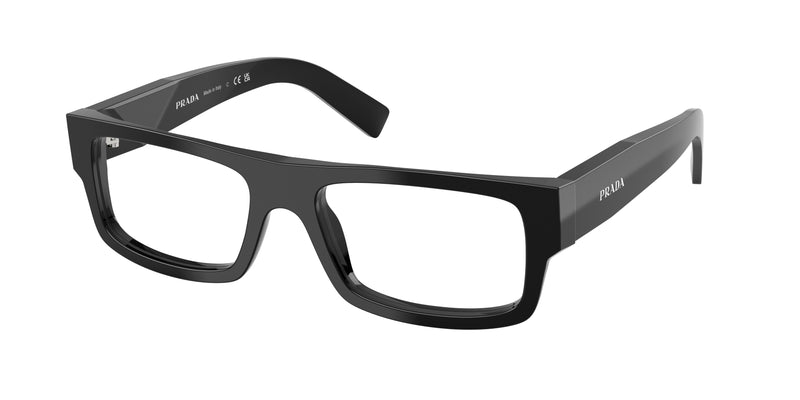 Prada PRD06VF Rectangle Eyeglasses  16K1O1-Black 56-145-16 - Color Map Black