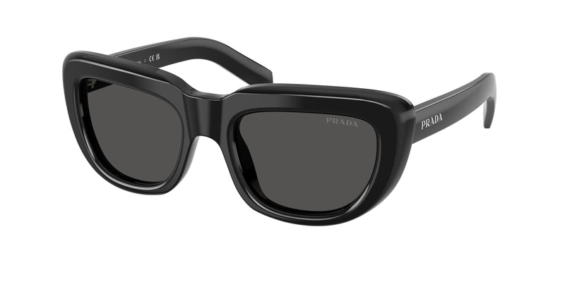 Prada PRD07S Rectangle Sunglasses  16K08Z-Black 53-140-20 - Color Map Black