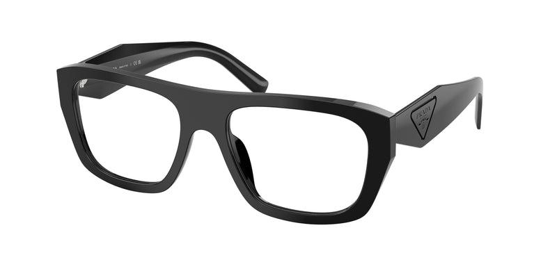 Prada PRD07VU Rectangle Eyeglasses  16K1O1-Black 54-140-18 - Color Map Black