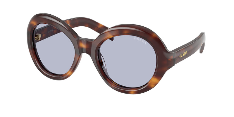 Prada PRD08SU Round Sunglasses  15W30X-Classic Tortoise 53-135-21 - Color Map Tortoise