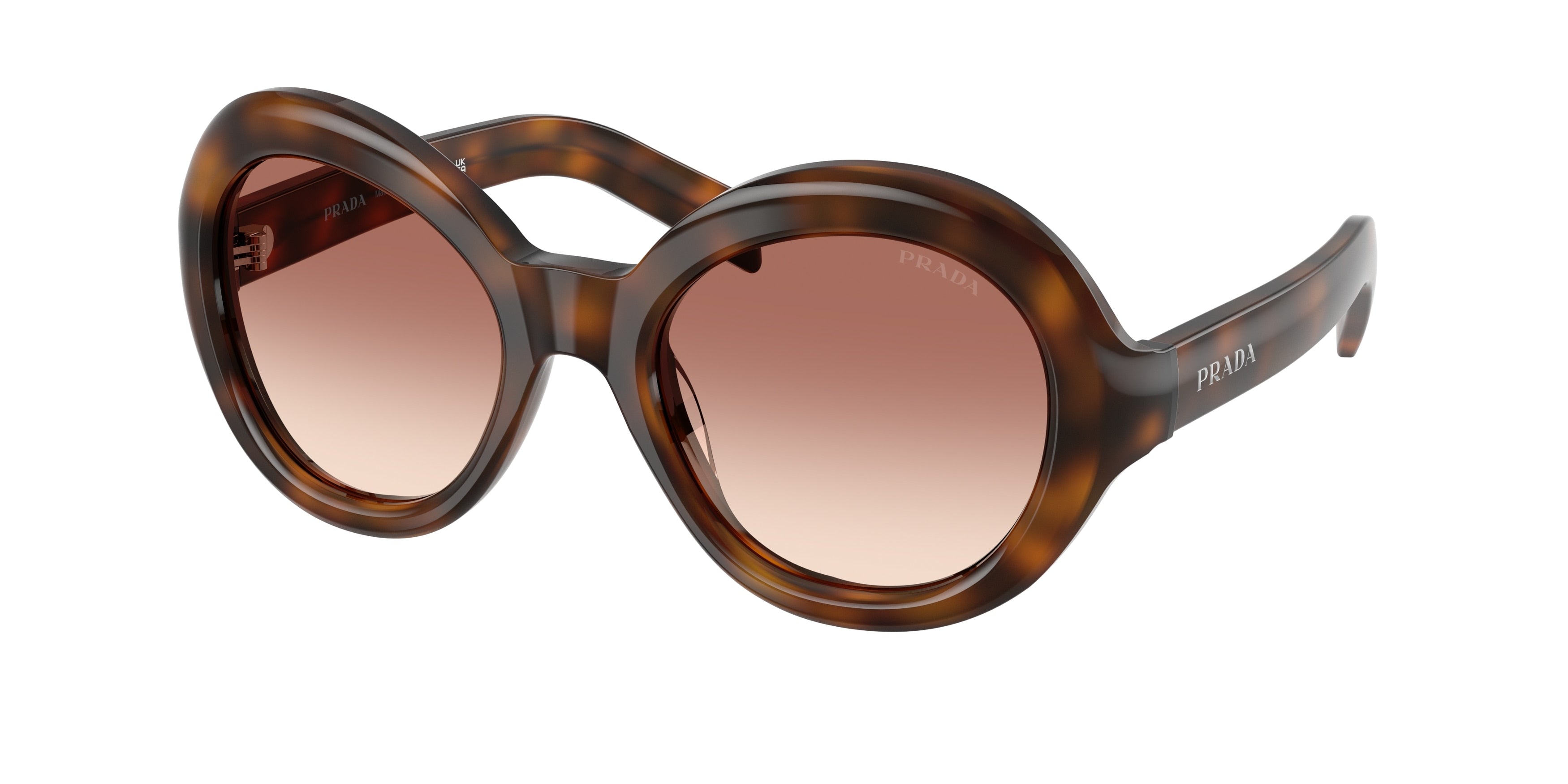 Prada PRD08SU Round Sunglasses  20D70X-Juniper Tortoise 53-135-21 - Color Map Tortoise