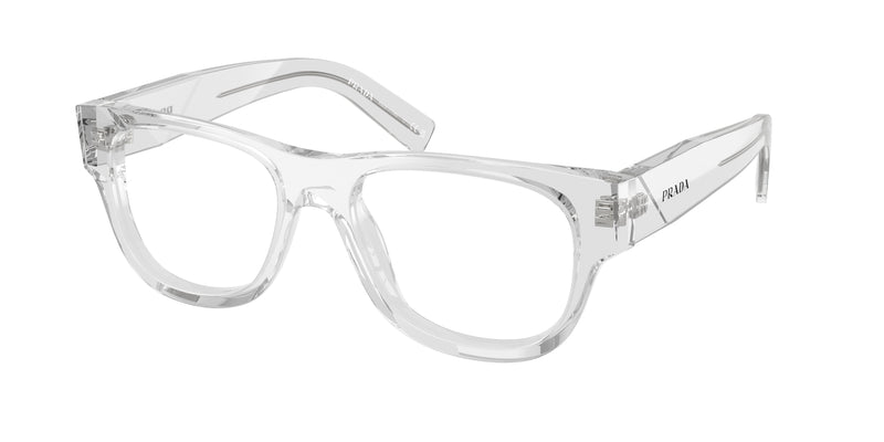Prada PRD08VU Square Eyeglasses  12R1O1-Transparent Crystal 53-145-18 - Color Map Transparent