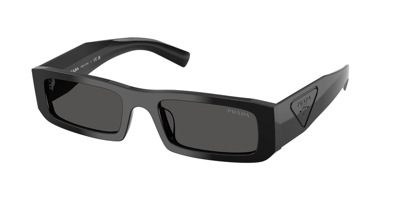 Prada PRD09SD Rectangle Sunglasses  16K08Z-Black 54-145-20 - Color Map Black