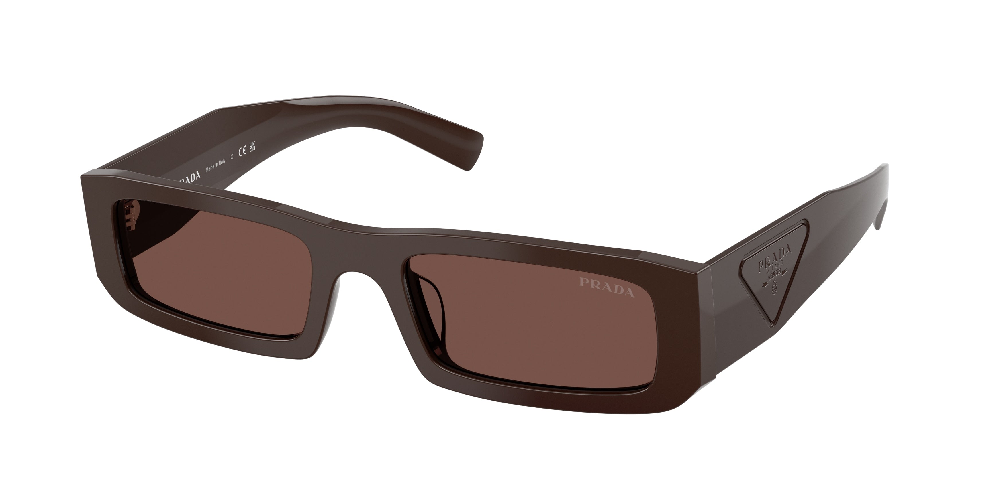 Prada PRD09SD Rectangle Sunglasses  27I90W-Cigar 54-145-20 - Color Map Brown