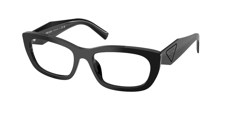 Prada PRD09V Irregular Eyeglasses  16K1O1-Black 54-140-18 - Color Map Black
